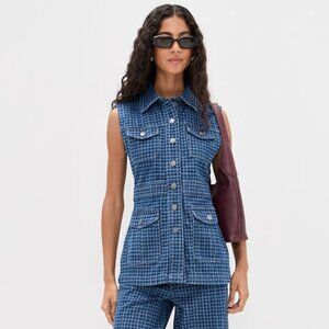 NWT Revolve Seventy + Mochi Ani Vest in Houndstooth Idaho Medium